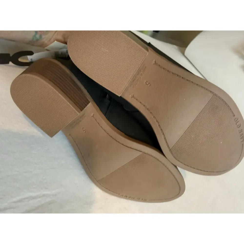 Old Navy Faux Suede Grey Ankle Booties, Size 5y Inside Zip